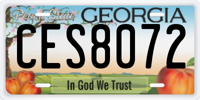 GA license plate CES8072