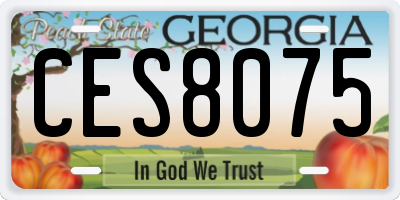 GA license plate CES8075