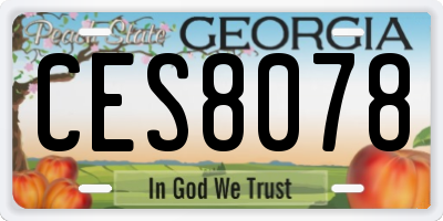 GA license plate CES8078
