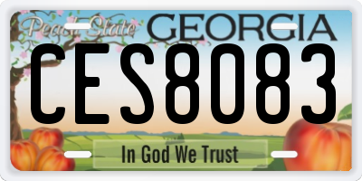GA license plate CES8083