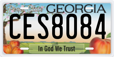 GA license plate CES8084