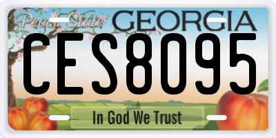 GA license plate CES8095