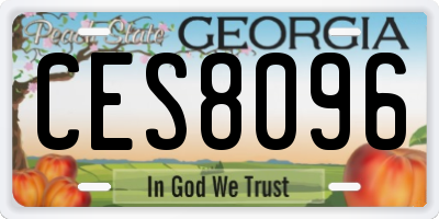 GA license plate CES8096