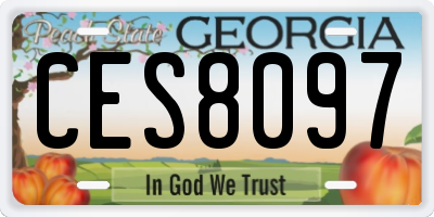 GA license plate CES8097