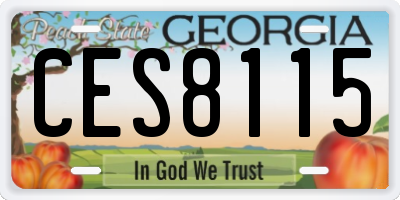 GA license plate CES8115