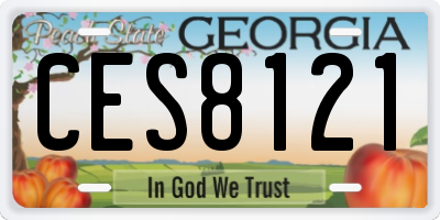 GA license plate CES8121
