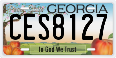 GA license plate CES8127