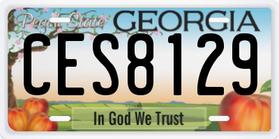 GA license plate CES8129