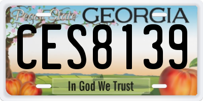 GA license plate CES8139