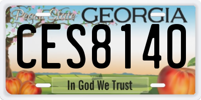 GA license plate CES8140