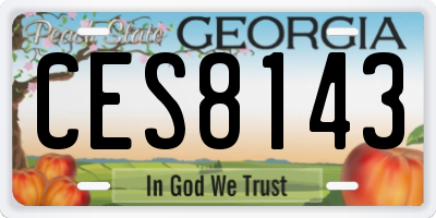 GA license plate CES8143