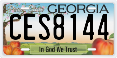 GA license plate CES8144