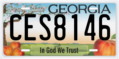 GA license plate CES8146