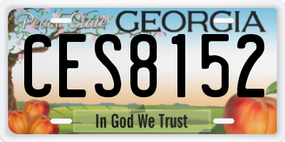 GA license plate CES8152