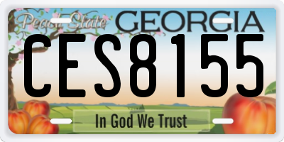 GA license plate CES8155