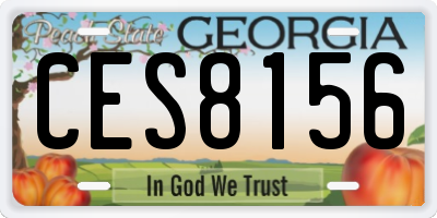 GA license plate CES8156