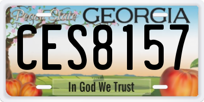 GA license plate CES8157