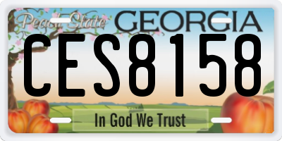 GA license plate CES8158
