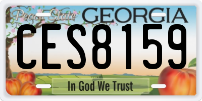 GA license plate CES8159