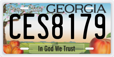 GA license plate CES8179