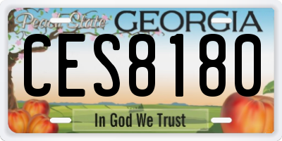 GA license plate CES8180