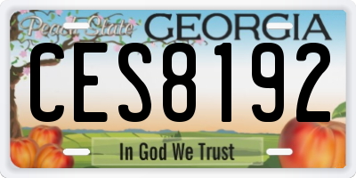 GA license plate CES8192
