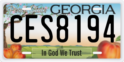 GA license plate CES8194
