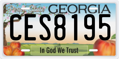 GA license plate CES8195