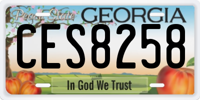 GA license plate CES8258