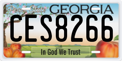 GA license plate CES8266