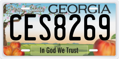 GA license plate CES8269