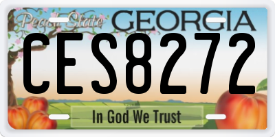 GA license plate CES8272