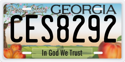 GA license plate CES8292