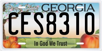 GA license plate CES8310