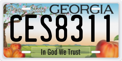 GA license plate CES8311