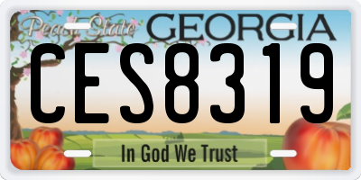 GA license plate CES8319