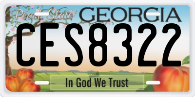 GA license plate CES8322