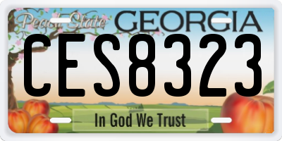 GA license plate CES8323