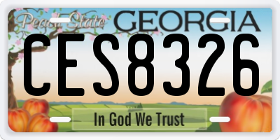 GA license plate CES8326