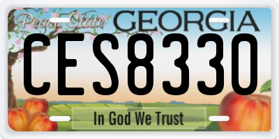 GA license plate CES8330