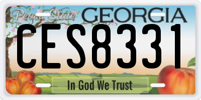 GA license plate CES8331