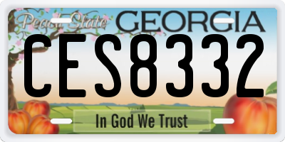 GA license plate CES8332