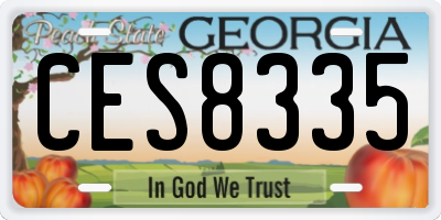 GA license plate CES8335