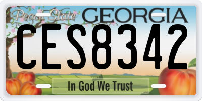 GA license plate CES8342