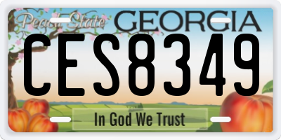 GA license plate CES8349