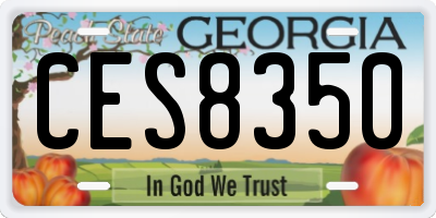 GA license plate CES8350