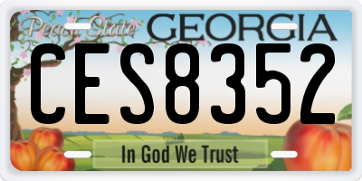 GA license plate CES8352