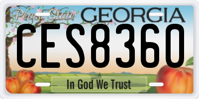 GA license plate CES8360