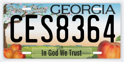 GA license plate CES8364