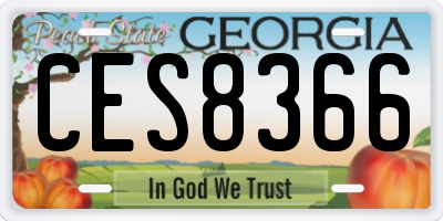 GA license plate CES8366